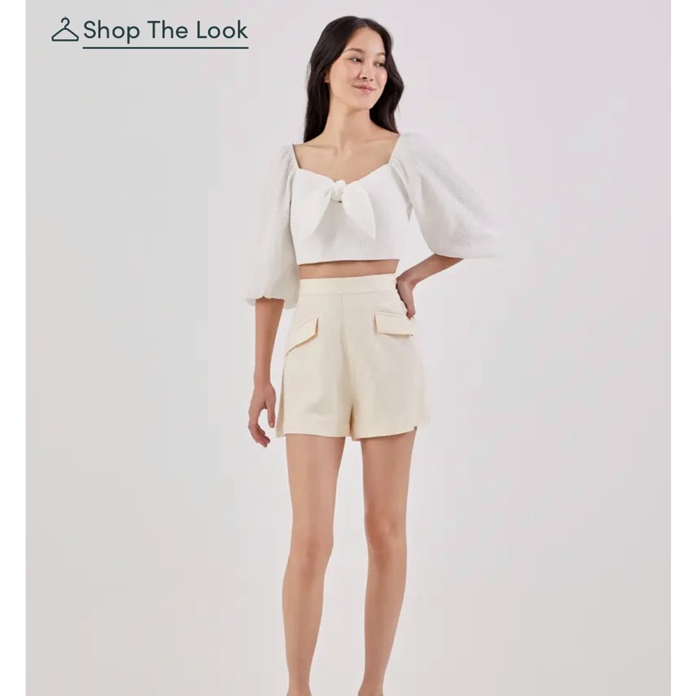 Love Bonito Aerin Padded Textured Knot Front Top